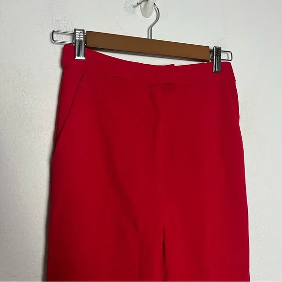 NEW Revolve NBD Kalila Split Hem Ankle Trouser Pants Red High Rise Size XS NWT